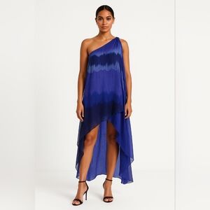 Halston Blue One-Shoulder Dress Size XS